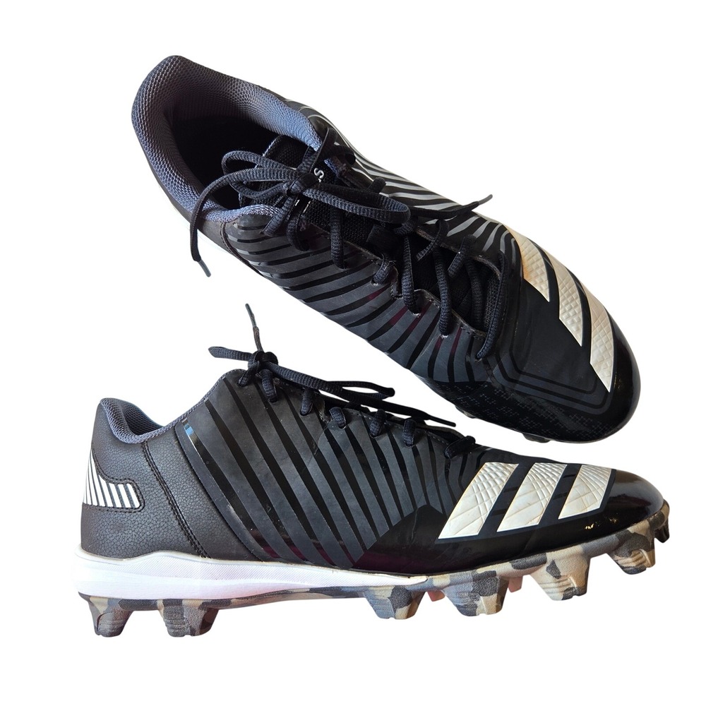 Adidas Afterburner 4 Low Baseball Cleats Mens 12 Black White Camo B39327